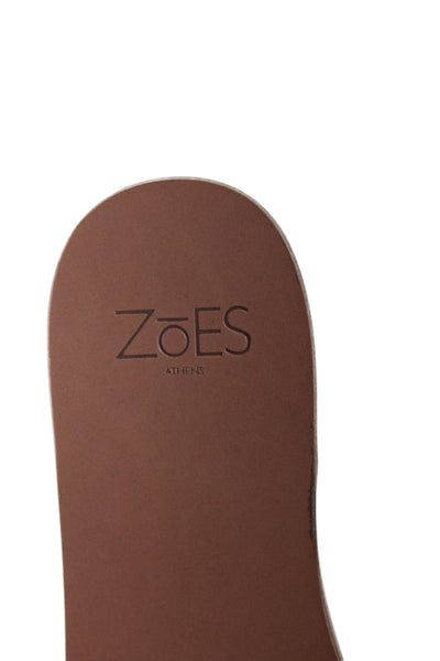 Zoes Athens Women's Open Toe Slip-On Flat Handmade Sandals Gold Size 38