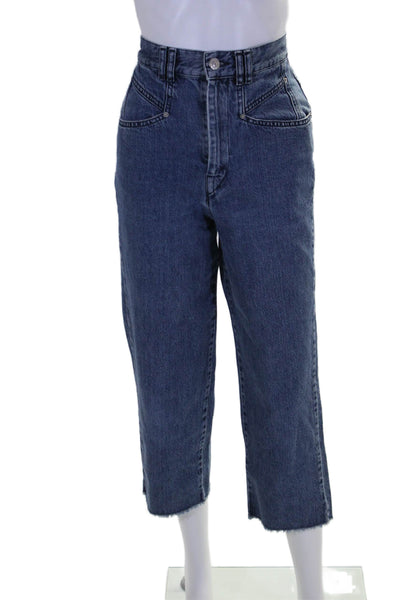 Isabel Marant Womens High Rise Straight Leg Jeans Blue Cotton Size EUR 36