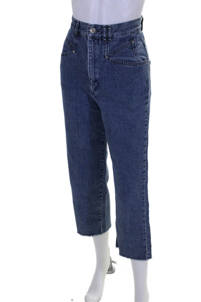 Isabel Marant Womens High Rise Straight Leg Jeans Blue Cotton Size EUR 36