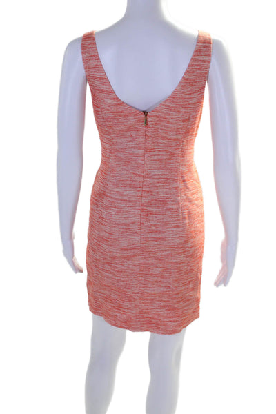 Trina Turk Womens Sleeveless Bead Embellished Zip Closure Dress Orange Size 4