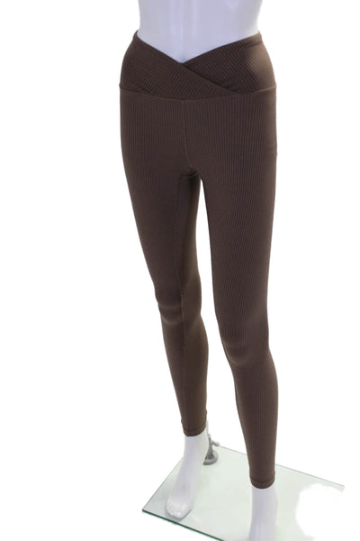 Year Of Ours Women's High Waist Full Length Ribbed Leggings Brown Size XS