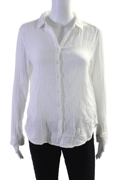 Xirena Women's Collared Long Sleeve Button Down Shirt White Size XS