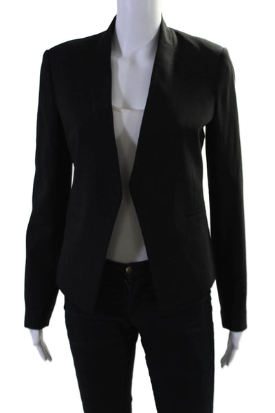 Theory Women's Long Sleeves Open Front Line Basic Blazer Black Size 4