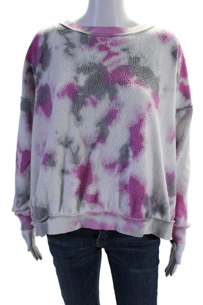 Intimately Free People Womens Long Sleeve Knit Tie Dye Sweater White Size M