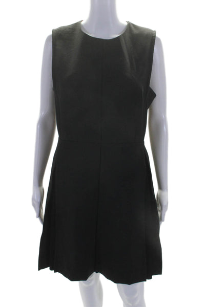 Rag & Bone Women's Round Neck Sleeveless Pleated Flare Mini Dress Black Size 8