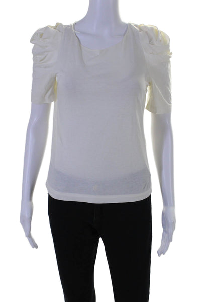 3.1 Phillip Lim Womens Puffy Short Sleeves Tee Shirt White Size Extra Small