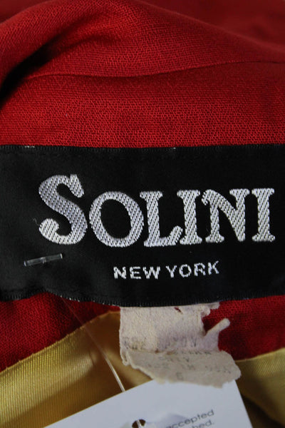 Solini New York Women's Long Sleeves Line Double Breasted Blazer Red Size 6