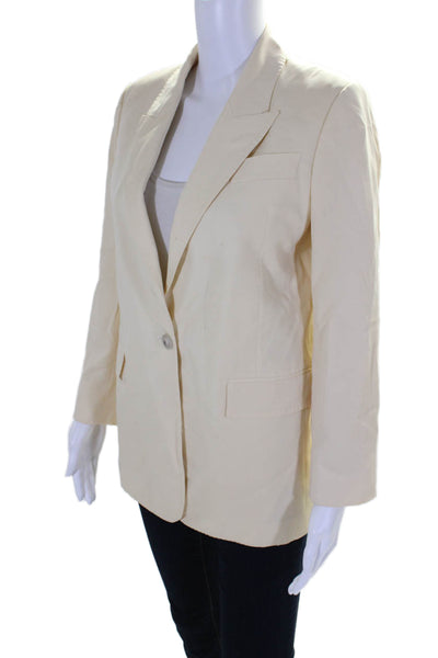 Stella McCartney Women's Collared Long Sleeves Lined Blazer Beige Size 40