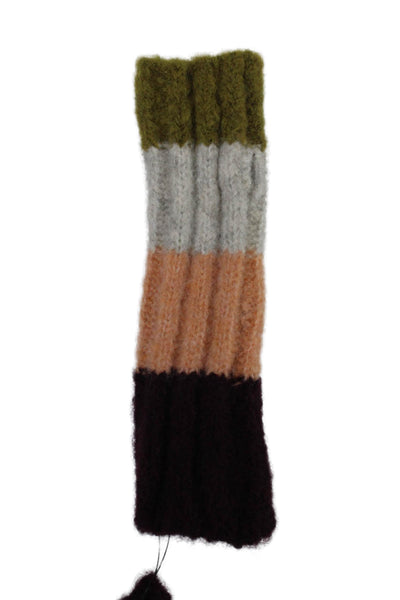 Raffaello Bettini Womens Multicolor Ribbed Knit Fingerless Gloves Size OS