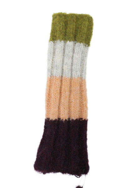 Raffaello Bettini Womens Multicolor Ribbed Knit Fingerless Gloves Size OS