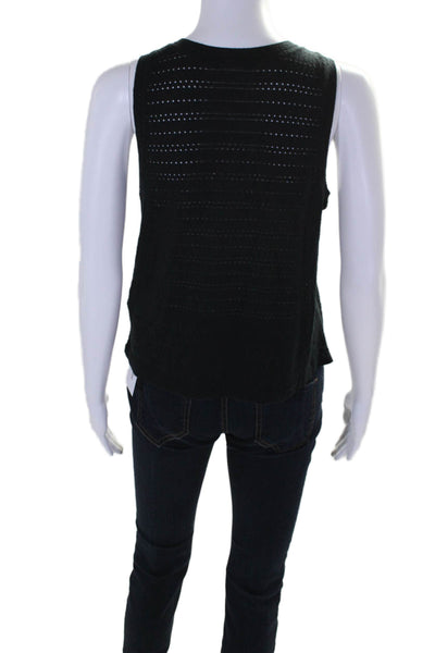 Beyond Yoga Womens Perforated Sleeveless Cropped Tank Top Black Size XS