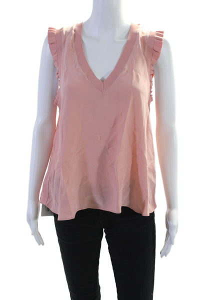 Cinq A Sept Womens Sleeveless V Neck Pullover Tank Top Pink Size Medium