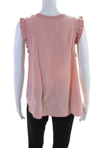 Cinq A Sept Womens Sleeveless V Neck Pullover Tank Top Pink Size Medium