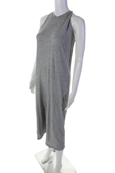 Vince Womens Cotton Sleeveless Scoop Neck Back Slit Casual Dress Gray Size XS