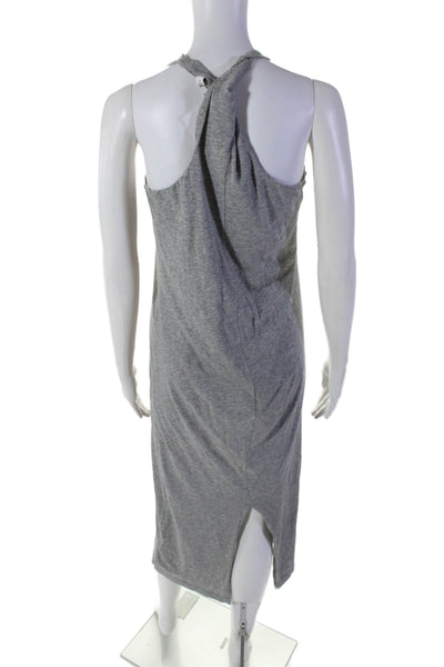 Vince Womens Cotton Sleeveless Scoop Neck Back Slit Casual Dress Gray Size XS