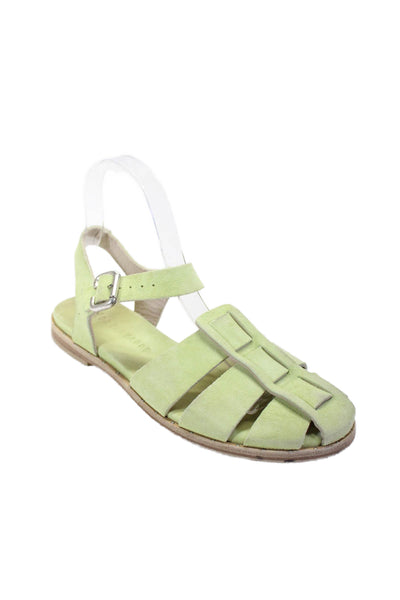 Freda Salvador Womens Ankle Strap Gladiator Sandals Green Suede Size 7