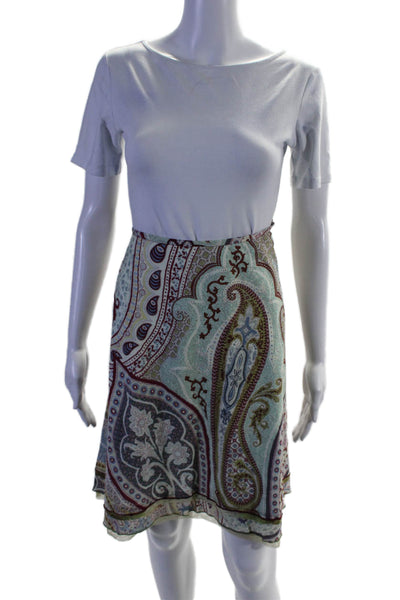 Cynthia Cynthia Steffe Womens Textured Trim Lace Abstract Skirt Green Size 6