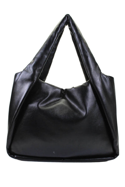 Stella McCartney Womens Double Handle Large Padded Puffy Tote Handbag Black