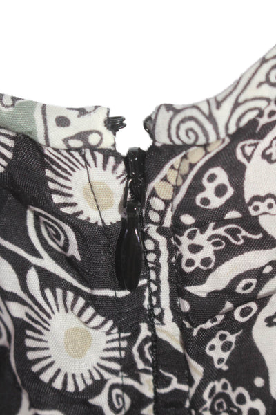 Etoile Isabel Marant Womens Floral Print One Shoulder Blouse Top Black Size 38