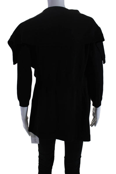 Theory Womens Long Sleeves Maritza B New Steady Sweater Black Wool Size Small