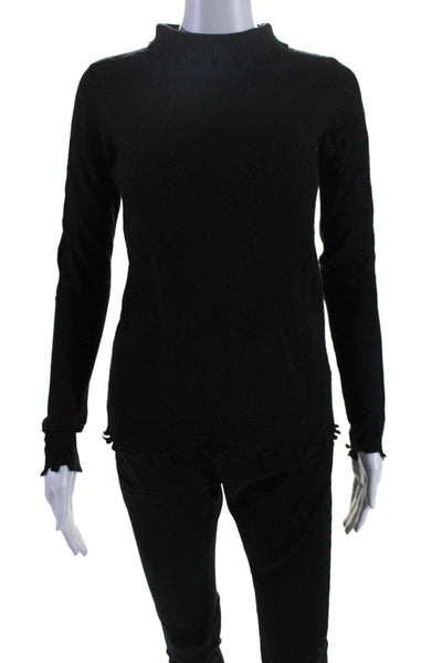 Fate. Womens Long Sleeves Pullover Turtleneck Sweater Black Wool Size Small