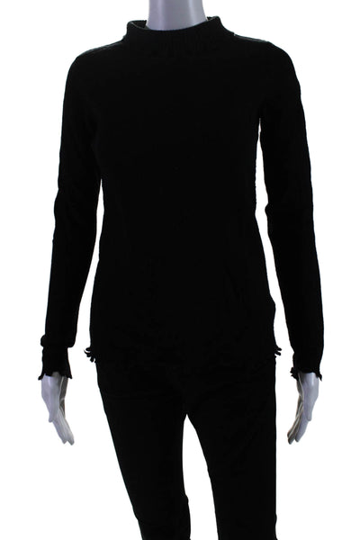 Fate. Womens Long Sleeves Pullover Turtleneck Sweater Black Wool Size Small