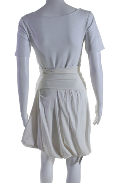 Susana Monaco Womens Pull On High Rise Bubble Skirt White Size Extra Small