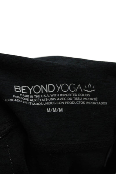 Beyond Yoga Womens High Rise Pull On Athletic Leggings Black White Size Medium