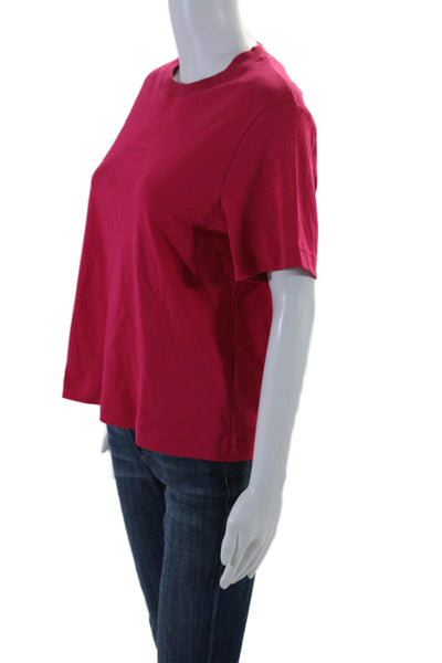 COS Womens Short Sleeve Crew Neck Boxy Tee Shirt Pink Cotton Size Medium