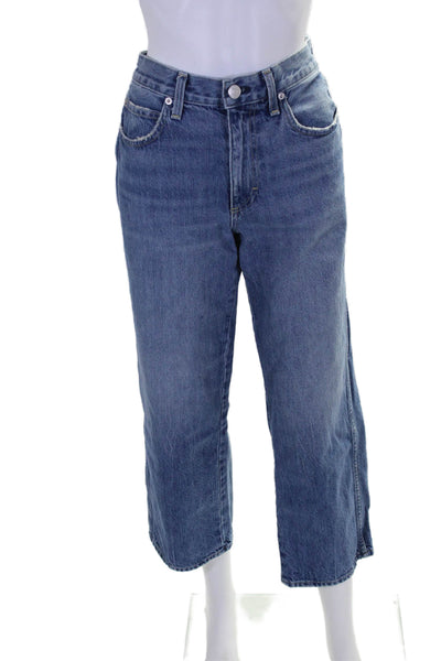 AMO Womens High Rise Medium Wash Straight Leg Jeans Blue Size 27