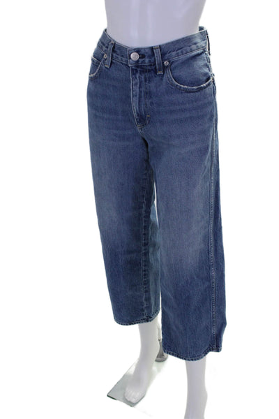 AMO Womens High Rise Medium Wash Straight Leg Jeans Blue Size 27