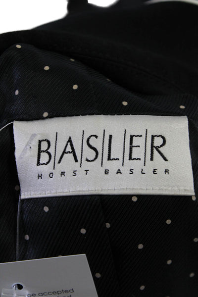 BASLER Womens Textured Collared Pleated Lined Button Blazer Black Size EUR 44