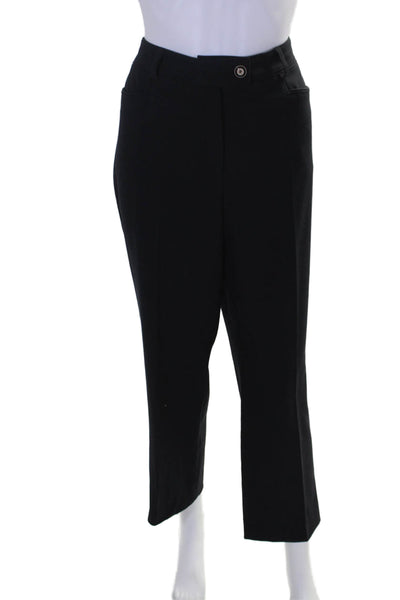 Nina Raynor Womens Lined Pleated Zip Button Tapered Leg Dress pants Black Size E