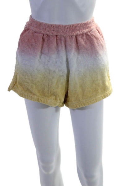 Terry Womens Cotton Ombre Short Sleeve Top Shorts Coverup Set Pink Size XS