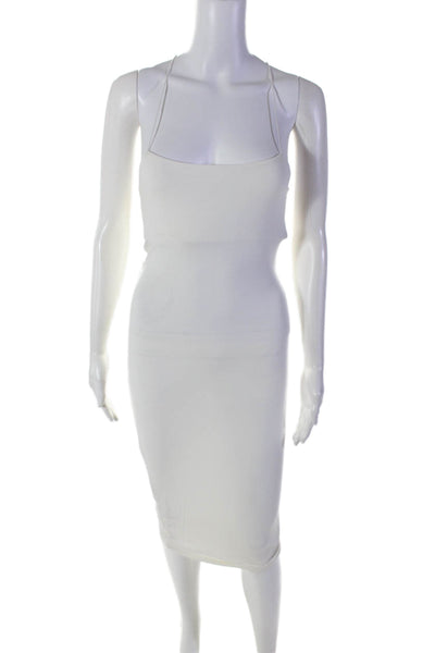 Alexander Wang Womens Skinny Strap Criss Cross Fitted Slip On Dress White Size X