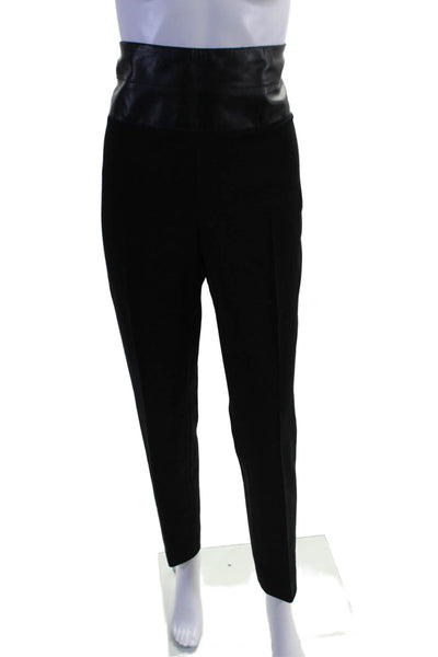 Akris Womens Textured Zip Lined Pleated Tapered Dress Pants Black Size 12