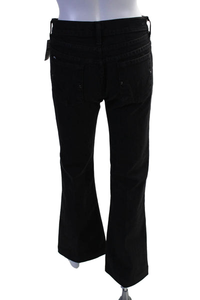 Citizens of Humanity Womens Cotton High Rise Wide Leg Dark Jeans Black Size EUR