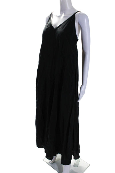 COS Womens V Neck Sleeveless High Rise Wide Leg Jumpsuit Black Size Small