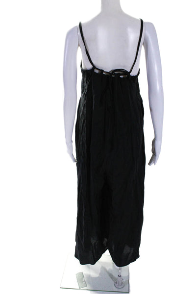 COS Womens V Neck Sleeveless High Rise Wide Leg Jumpsuit Black Size Small