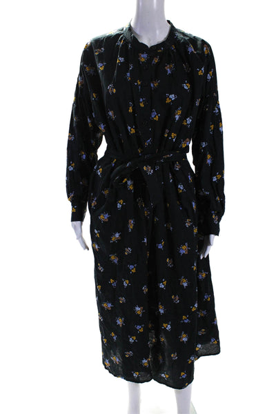 Baum Und Pferdgarten Womens Floral Print Belted Dress Black Size EUR 36