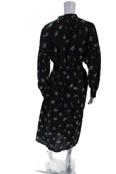 Baum Und Pferdgarten Womens Floral Print Belted Dress Black Size EUR 36