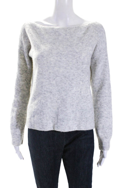 Lovers + Friends Womens Textured Long Sleeve Ribbed Knitted Sweater Gray Size XS