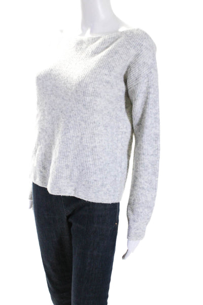 Lovers + Friends Womens Textured Long Sleeve Ribbed Knitted Sweater Gray Size XS