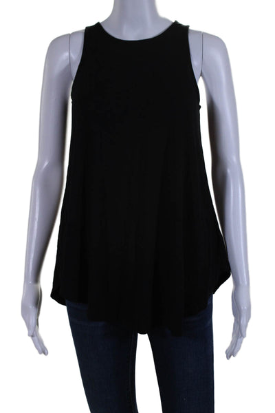 Eileen Fisher Womens Black Crew Neck Sleeveless Swing Tank Top Size XXS