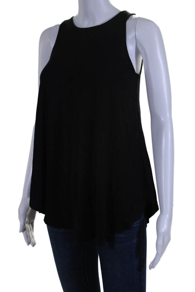 Eileen Fisher Womens Black Crew Neck Sleeveless Swing Tank Top Size XXS