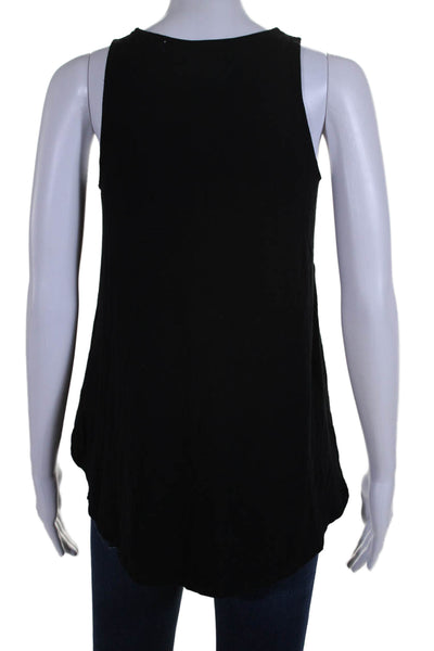 Eileen Fisher Womens Black Crew Neck Sleeveless Swing Tank Top Size XXS