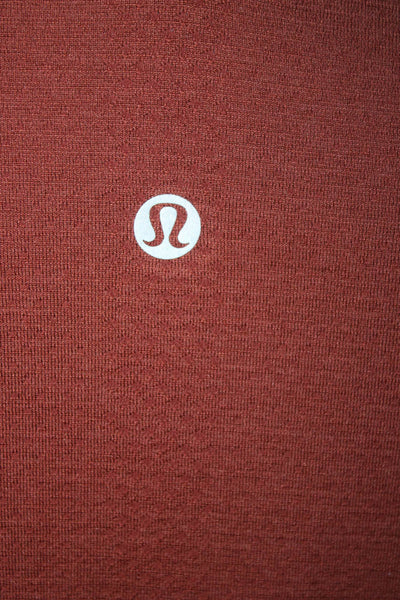 Lululemon Womens Textured Round Neck Short Sleeve Activewear Top Brown Size S