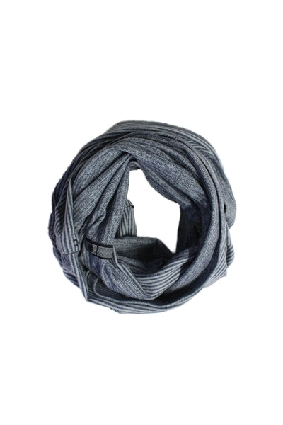 Lululemon Womens Textured Stripped Button Wrap Over Scarf Gray OS