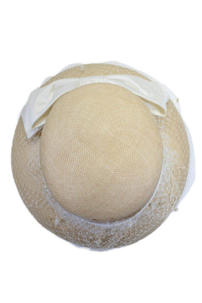 Suzanne Womens Natural Lace Bow Embellished Sun Hat Size OS