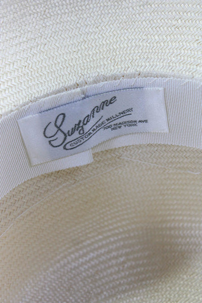 Suzanne Womens Natural Lace Bow Embellished Sun Hat Size OS